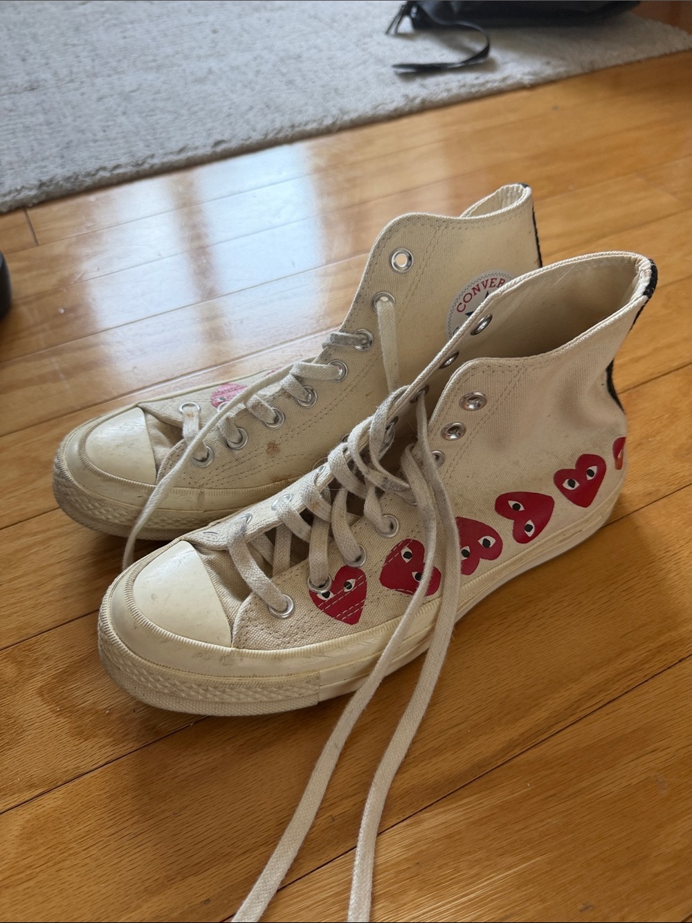 Converse Cream High-Top comme des garcons